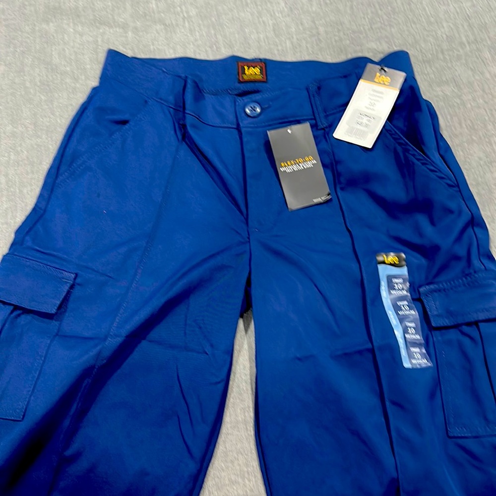 Brand new, navy straight midrise chinos